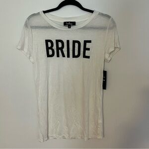 Lulus White Bride To Be Sheer Bachelorette Bridal Wedding Shirt Size Small NWT